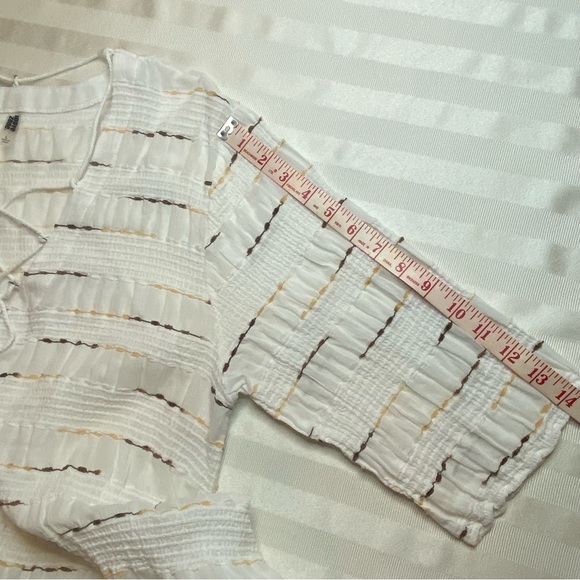 WAVE ZONE Beach Pool CoverUp White Lace-Up Tunic Top Sz L - Picture 8 of 12